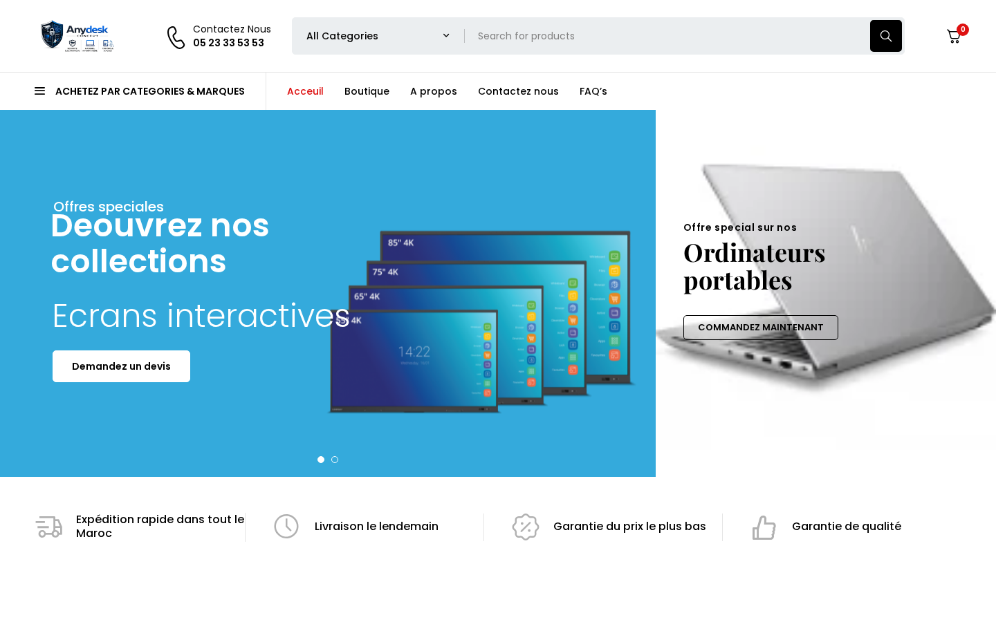 Page d’accueil de Anydesk.ma